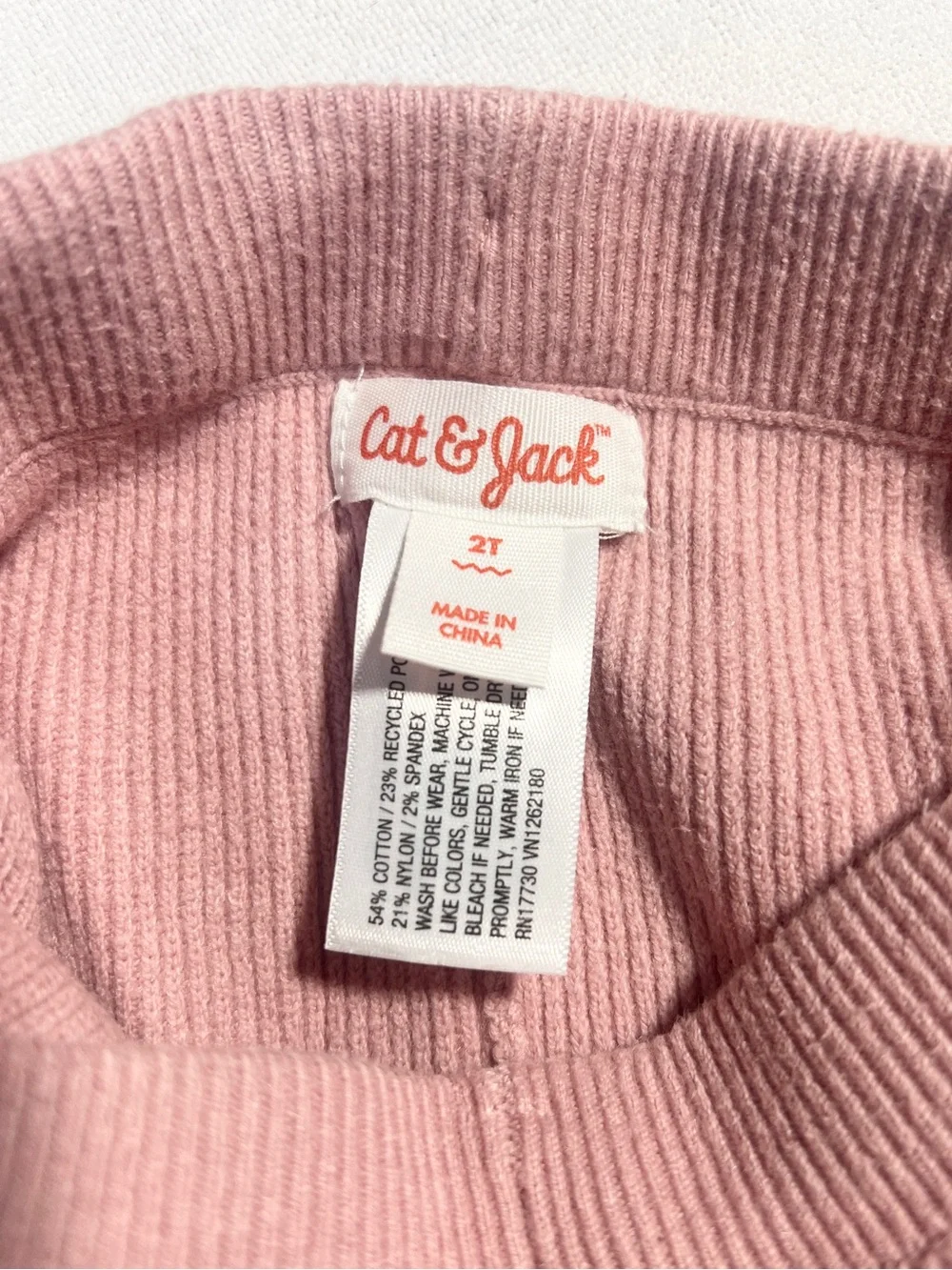 Cat & Jack Toddler Girl Knit Sweater & Ribbed Leggings Set Pink 2T
